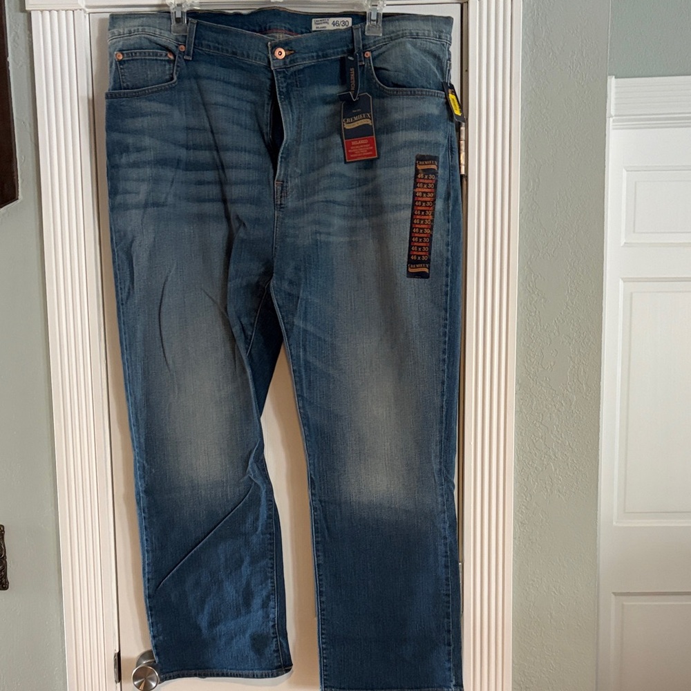 Cremieux Men's Blue Denim Jeans 46 x 30- Classic Straight Fit